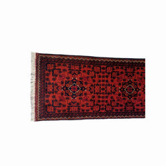 153 x 49 cm Afghan Khan Tribal Red Rug - Rugmaster