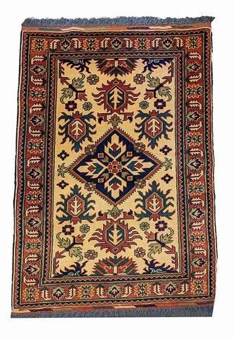 154 x 101 cm Afghan Tribal Yellow Rug - Rugoutlet