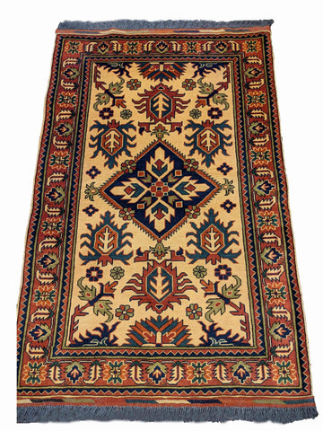 154 x 101 cm Afghan Tribal Yellow Rug - Rugoutlet