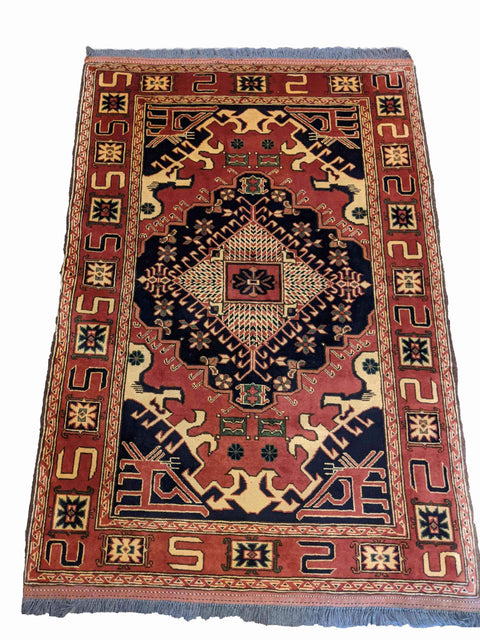 154 x 108 cm Fine Afghan Tribal Brown Rug - Rugoutlet