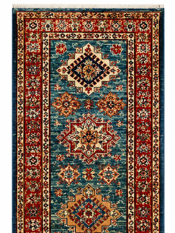 Kazak Natural Dye Wool Runner Rug  2.94 X 0.76 m (9.6 X 2.4 ft)