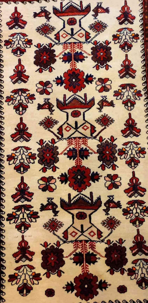 155 x 100 cm Fine Persian baluch Traditional Red Rug - Rugoutlet