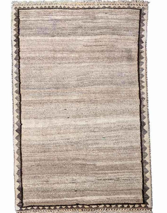 155 x 101 cm Persian Gabbeh Tribal Beige Rug - Rugoutlet