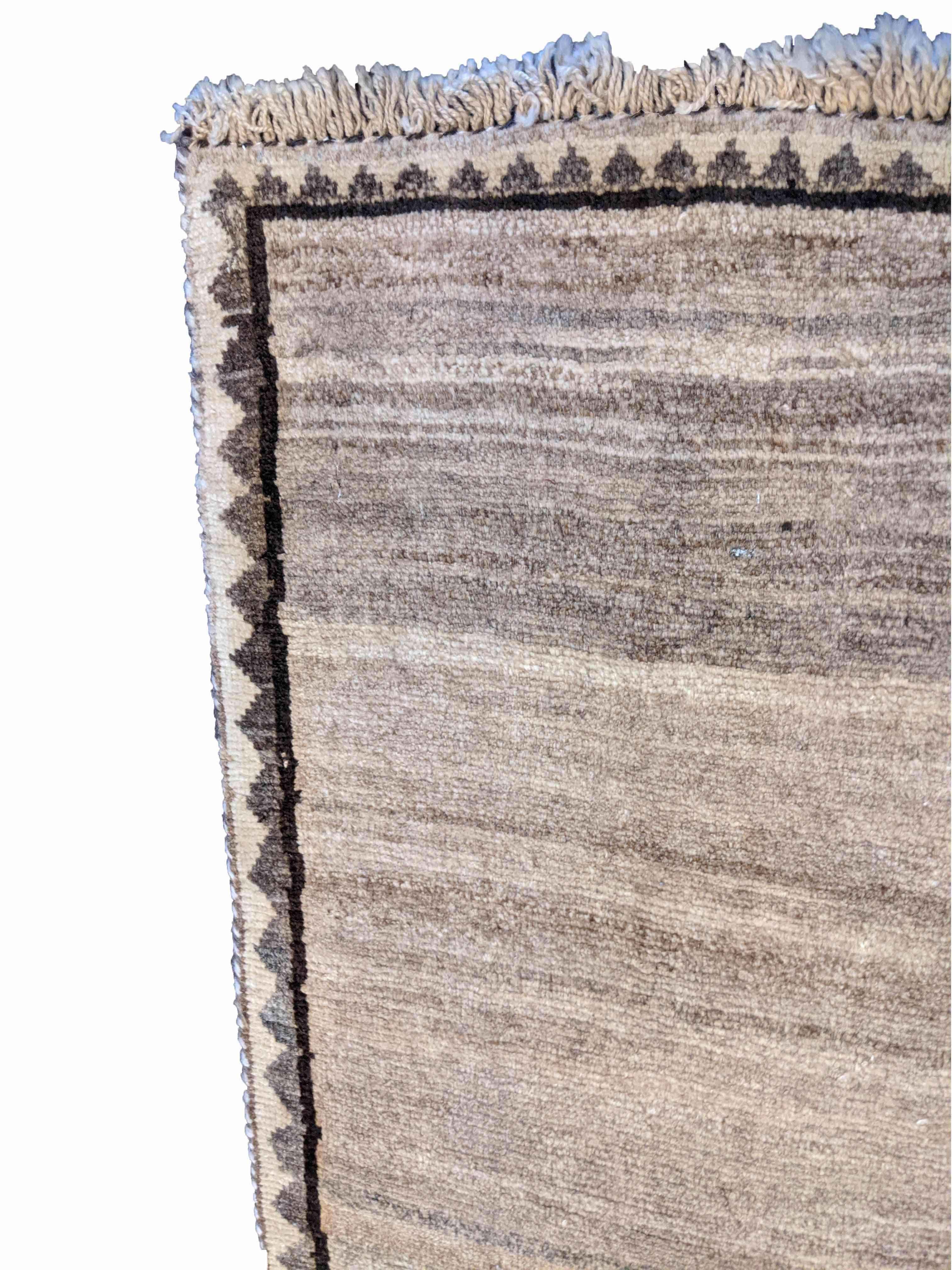 155 x 101 cm Persian Gabbeh Tribal Beige Rug - Rugoutlet