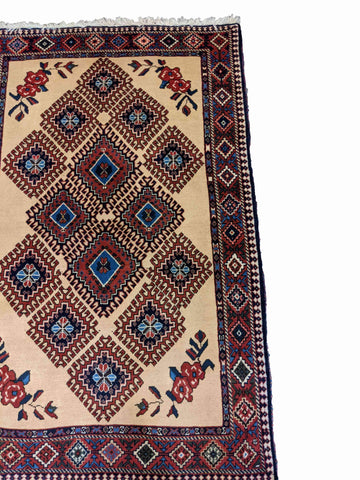 155 x 102 cm Yalameh Tribal Beige Rug - Rugoutlet