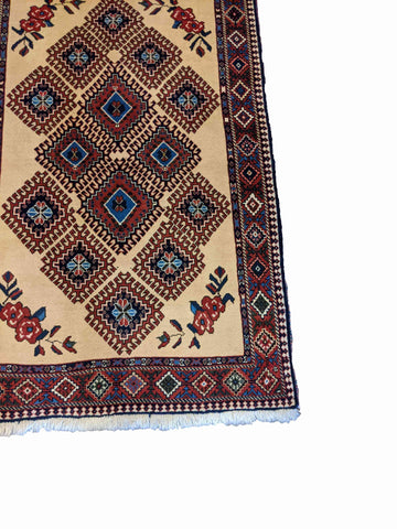 155 x 102 cm Yalameh Tribal Beige Rug - Rugoutlet