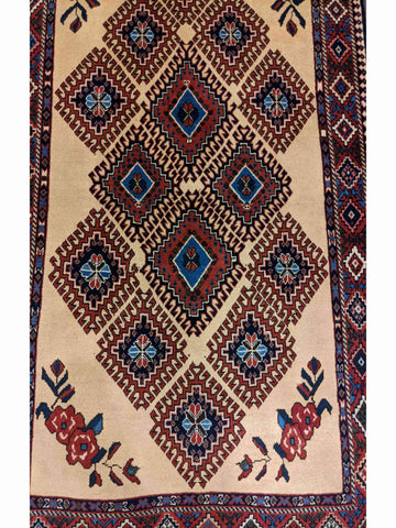 155 x 102 cm Yalameh Tribal Beige Rug - Rugoutlet