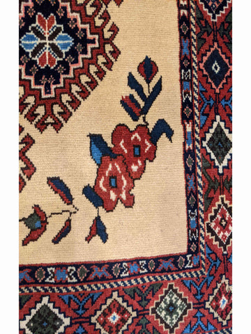 155 x 102 cm Yalameh Tribal Beige Rug - Rugoutlet