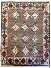 155 x 115 cm Qashqai Persian Tribal Brown Rug - Rugmaster