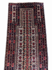 155 x 84 cm Persian Baluch Prayer Traditional Red Rug - Rugmaster