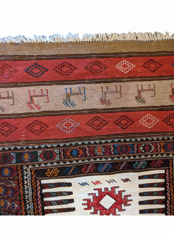 155 x 96 cm Fine Persian Baluch sumak Tribal Terracotta Rug - Rugoutlet