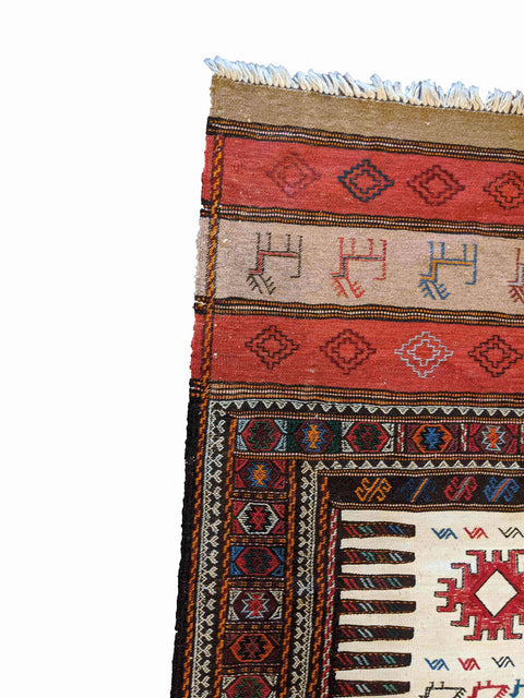 155 x 96 cm Fine Persian Baluch sumak Tribal Terracotta Rug - Rugoutlet