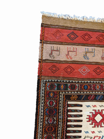155 x 96 cm Fine Persian Baluch sumak Tribal Terracotta Rug - Rugoutlet