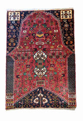 155 x 97 cm qashqai Tribal Red Rug - Rugmaster