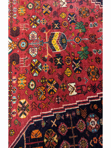 155 x 97 cm qashqai Tribal Red Rug - Rugoutlet