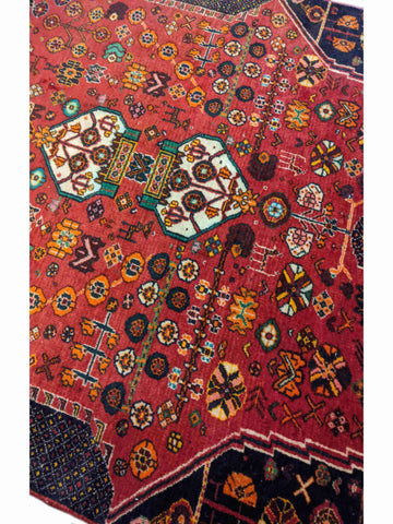 155 x 97 cm qashqai Tribal Red Rug - Rugoutlet