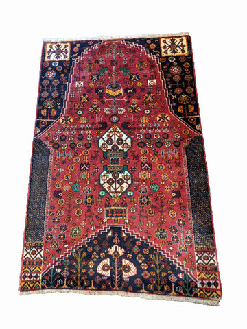 155 x 97 cm qashqai Tribal Red Rug - Rugoutlet