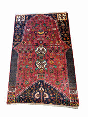 155 x 97 cm qashqai Tribal Red Rug - Rugmaster