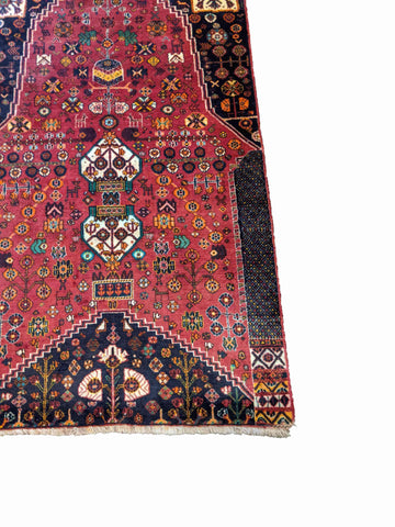 155 x 97 cm qashqai Tribal Red Rug - Rugoutlet