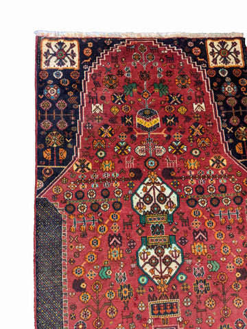 155 x 97 cm qashqai Tribal Red Rug - Rugoutlet