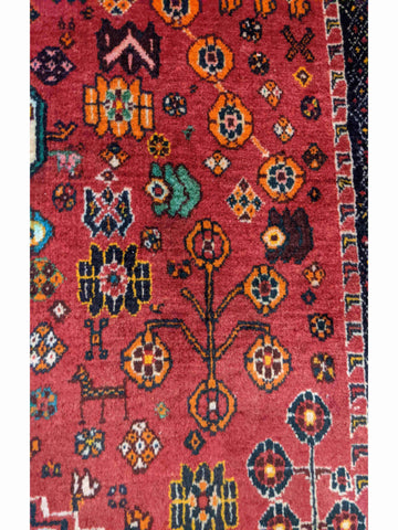 155 x 97 cm qashqai Tribal Red Rug - Rugoutlet