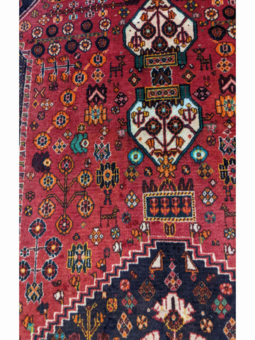 155 x 97 cm qashqai Tribal Red Rug - Rugoutlet