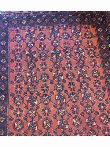 156 x 107 cm Afghan Khan Tribal Terracotta Rug - Rugoutlet