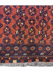 156 x 107 cm Afghan Khan Tribal Terracotta Rug - Rugmaster