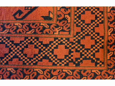 157 x 102 cm Fine Afghan New wool Tribal Red Rug - Rugoutlet