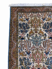 157 x 106 cm (5.15 x 3.48 ft) Fine Persian QUM Silk & Wool Traditional Multi coloured Rug - Rugoutlet