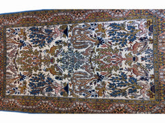 157 x 106 cm (5.15 x 3.48 ft) Fine Persian QUM Silk & Wool Traditional Multi coloured Rug - Rugoutlet