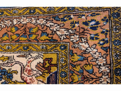 157 x 106 cm (5.15 x 3.48 ft) Fine Persian QUM Silk & Wool Traditional Multi coloured Rug - Rugoutlet