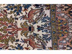 157 x 106 cm (5.15 x 3.48 ft) Fine Persian QUM Silk & Wool Traditional Multi coloured Rug - Rugoutlet