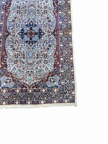 157 x 95 cm Kerman Geometric Blue Rug - Rugoutlet