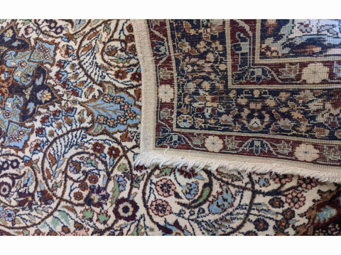 157 x 95 cm Kerman Geometric Blue Rug - Rugoutlet