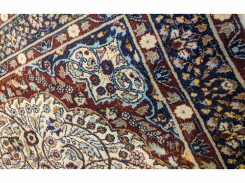 157 x 95 cm Kerman Geometric Blue Rug - Rugoutlet