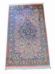 158 x 195 cm Kashmir Silk Traditional Pink Rug - Rugmaster
