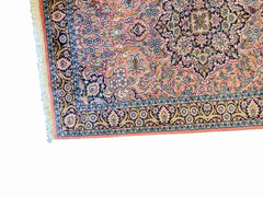 158 x 195 cm Kashmir Silk Traditional Pink Rug - Rugmaster