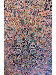 158 x 195 cm Kashmir Silk Traditional Pink Rug - Rugmaster