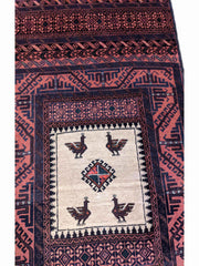158 x 85 cm Persian Baluch Sumak Tribal Red Rug - Rugmaster