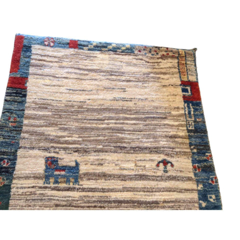 160 x 100 cm Persian Gabbeh Tribal Tribal Beige Rug - Rugmaster