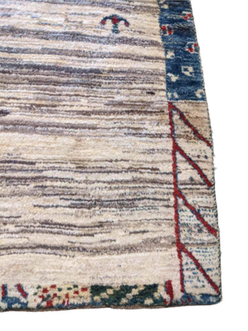 160 x 100 cm Persian Gabbeh Tribal Tribal Beige Rug - Rugmaster