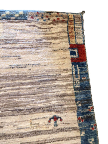 160 x 100 cm Persian Gabbeh Tribal Tribal Beige Rug - Rugmaster