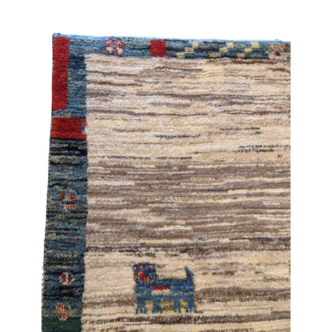 160 x 100 cm Persian Gabbeh Tribal Tribal Beige Rug - Rugmaster