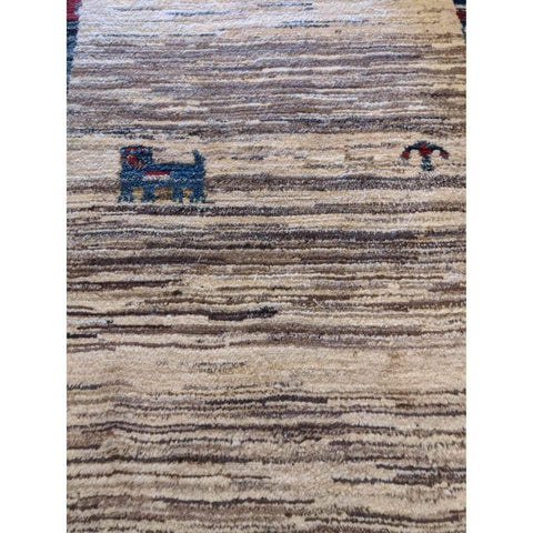 160 x 100 cm Persian Gabbeh Tribal Tribal Beige Rug - Rugmaster
