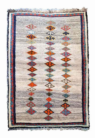 160 x 100 cm Persian Gabbeh wool Tribal Grey Rug - Rugoutlet