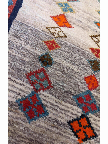 160 x 100 cm Persian Gabbeh wool Tribal Grey Rug - Rugoutlet