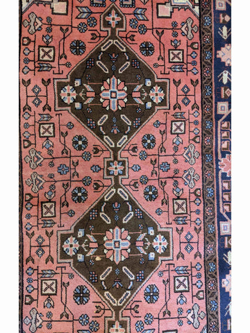 160 x 100 cm Persian Hamadan Traditional Pink Rug - Rugoutlet