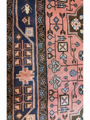 160 x 100 cm Persian Hamadan Traditional Pink Rug - Rugmaster