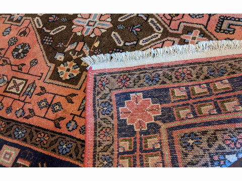 160 x 100 cm Persian Hamadan Traditional Pink Rug - Rugoutlet